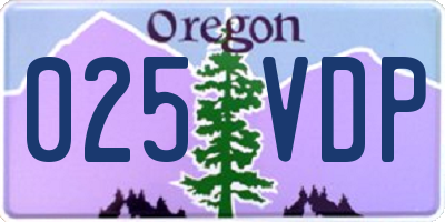 OR license plate 025VDP