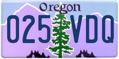 OR license plate 025VDQ