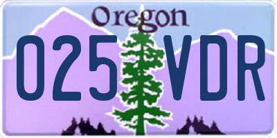 OR license plate 025VDR