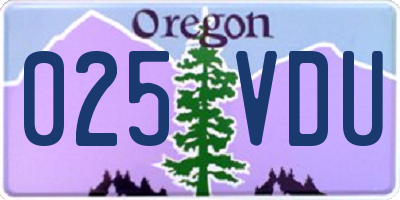 OR license plate 025VDU