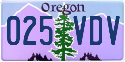 OR license plate 025VDV