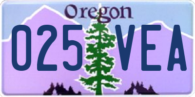 OR license plate 025VEA
