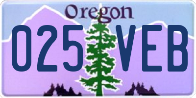 OR license plate 025VEB