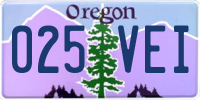 OR license plate 025VEI