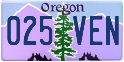 OR license plate 025VEN