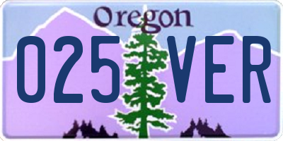 OR license plate 025VER