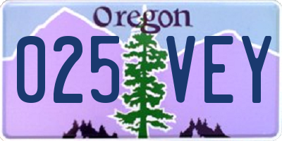 OR license plate 025VEY