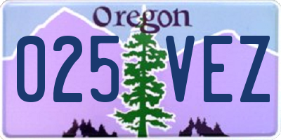 OR license plate 025VEZ