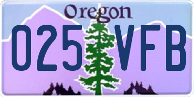 OR license plate 025VFB