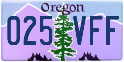 OR license plate 025VFF