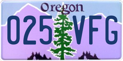 OR license plate 025VFG