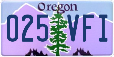 OR license plate 025VFI