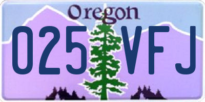 OR license plate 025VFJ