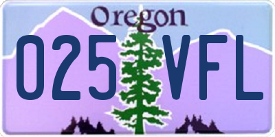 OR license plate 025VFL