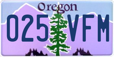 OR license plate 025VFM