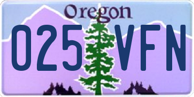 OR license plate 025VFN