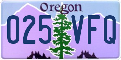 OR license plate 025VFQ