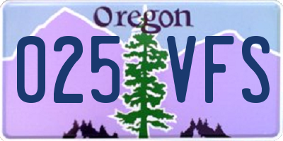 OR license plate 025VFS