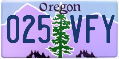 OR license plate 025VFY