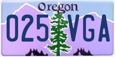 OR license plate 025VGA