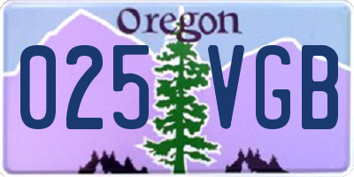 OR license plate 025VGB