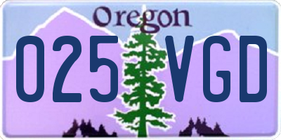 OR license plate 025VGD