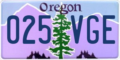 OR license plate 025VGE