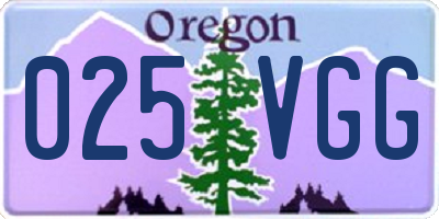 OR license plate 025VGG
