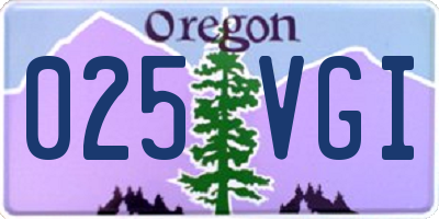 OR license plate 025VGI