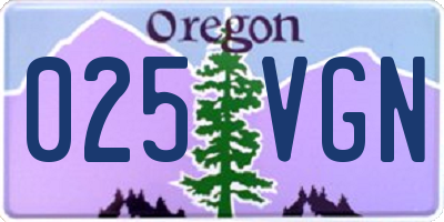 OR license plate 025VGN