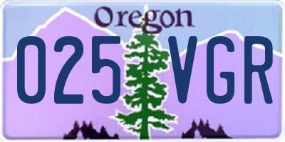 OR license plate 025VGR