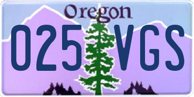 OR license plate 025VGS