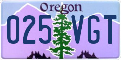 OR license plate 025VGT
