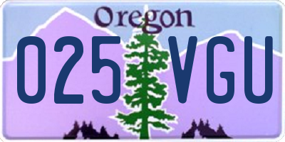OR license plate 025VGU