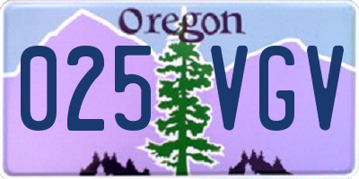 OR license plate 025VGV
