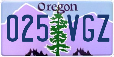 OR license plate 025VGZ