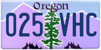 OR license plate 025VHC