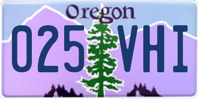 OR license plate 025VHI