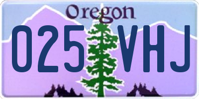 OR license plate 025VHJ