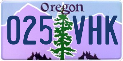 OR license plate 025VHK
