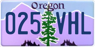 OR license plate 025VHL