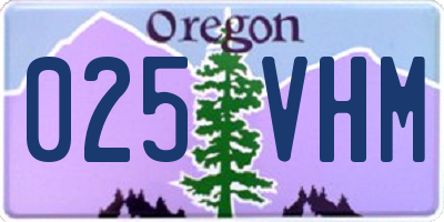 OR license plate 025VHM