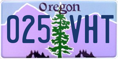 OR license plate 025VHT