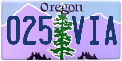 OR license plate 025VIA