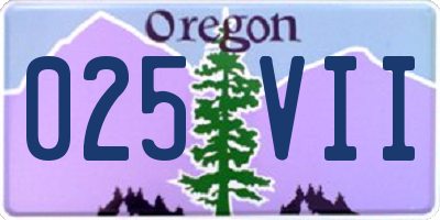 OR license plate 025VII