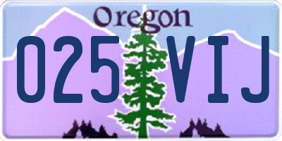 OR license plate 025VIJ