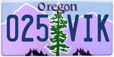 OR license plate 025VIK