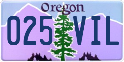 OR license plate 025VIL