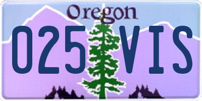 OR license plate 025VIS
