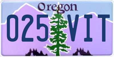OR license plate 025VIT